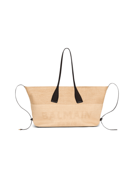 Track raffia tote bag