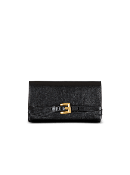 Crinkled leather wallet with Shuffle chain