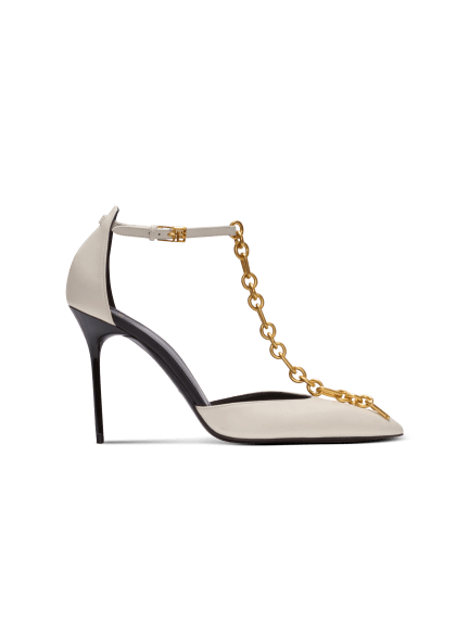 Sync leather stilettos with pointed toe