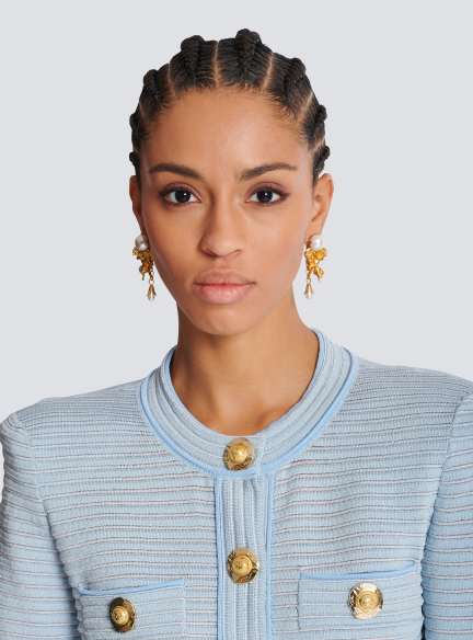 Anges baroque brass earrings