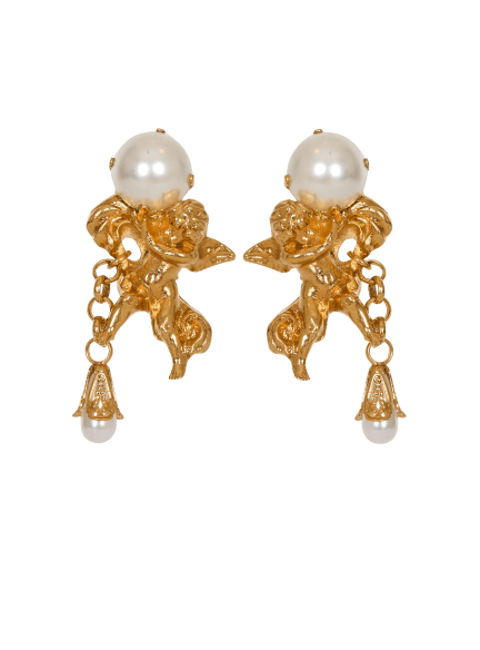 Anges baroque brass earrings