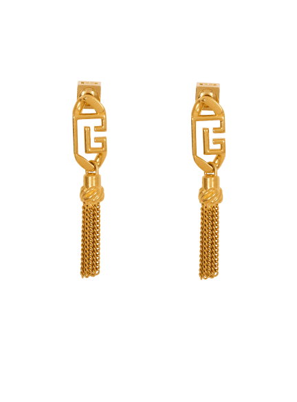 Sync PB pendant brass earrings