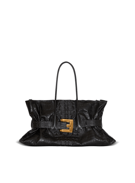 XL Anthem bag in embossed crocodile-print calfskin