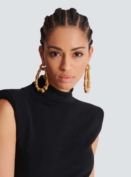 Bamboo hoop earrings