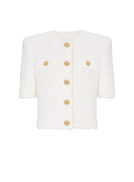 Cardigan in dotted tweed