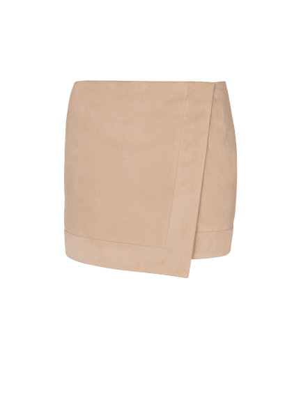 Suede wrap skirt