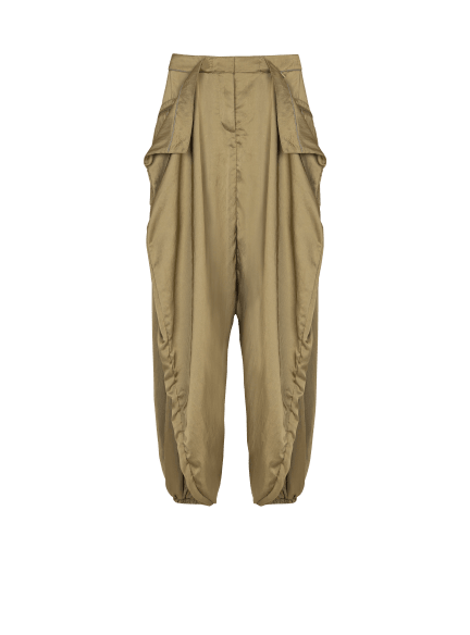 Satin-finish harem pants
