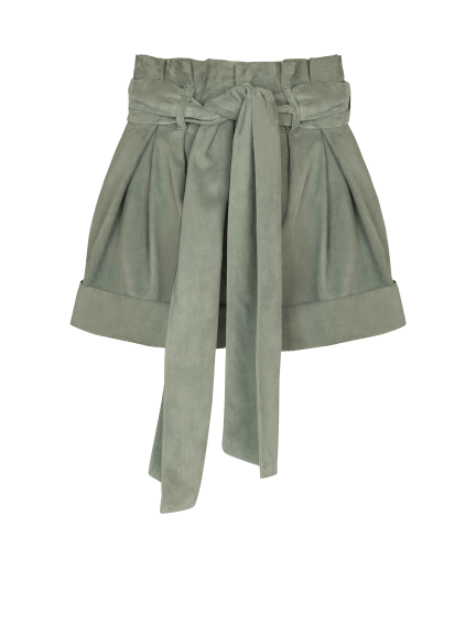 Suede high-waisted shorts