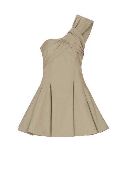 Robe asym&eacute;trique en coton