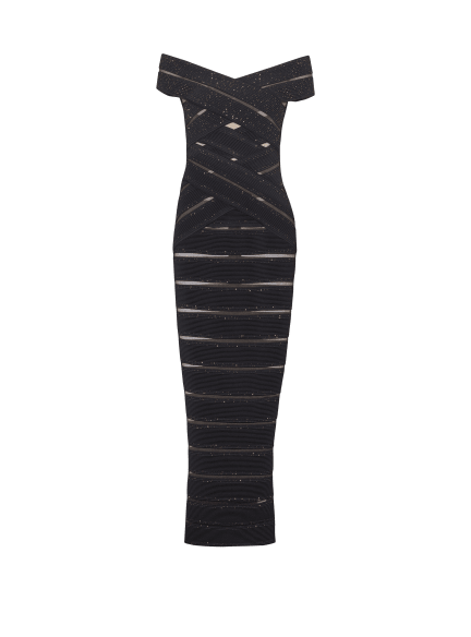 Mesh knit bodycon dress