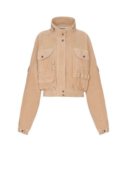 Suede bomber jacket