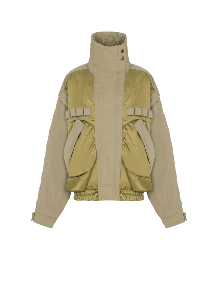 Cotton and twill bomber jacket