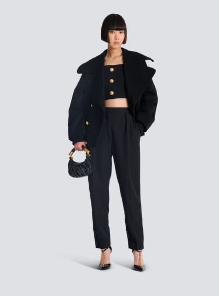 Knit bralette top with buttons