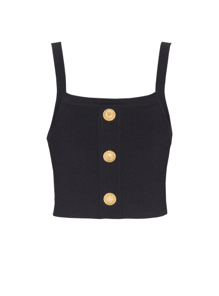 Knit bralette top with buttons