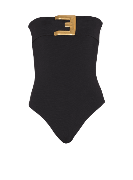 Crepe bustier bodysuit with belt detail
