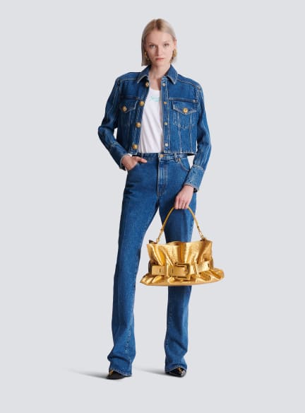 Relaxed tank top with Balmain Paris Brush print