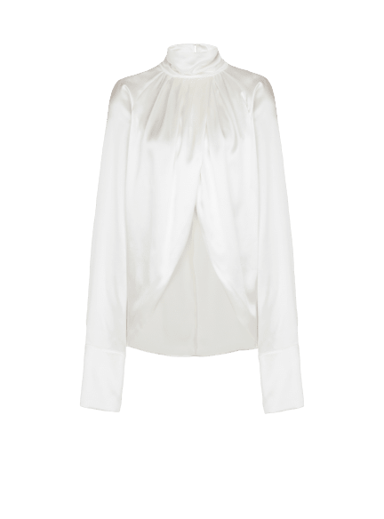 Draped silk blouse
