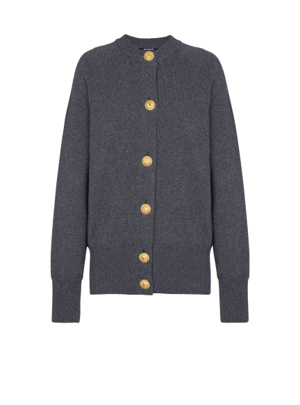 Buttoned eco-cashmere cardigan