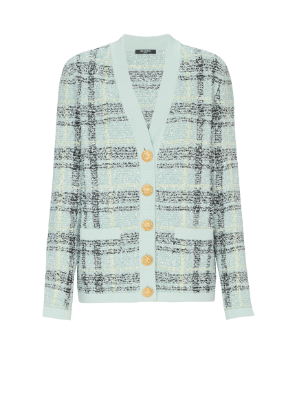 Loose glitter tweed cardigan