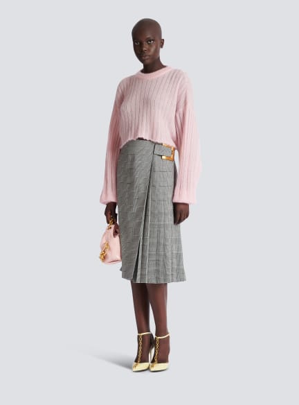 Midi skirt with Prince of Wales check