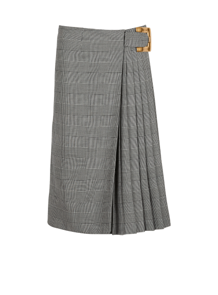 Midi skirt with Prince of Wales check