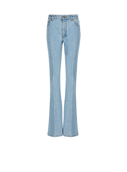 Denim high-waisted jeans