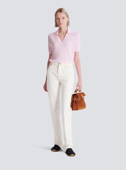 Straight-leg denim jeans