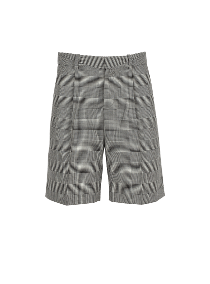 Darted shorts with Prince of Wales check