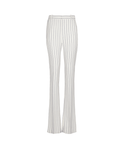 Straight-leg pinstripe trousers