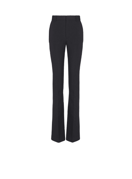 Straight-leg grain de poudre trousers