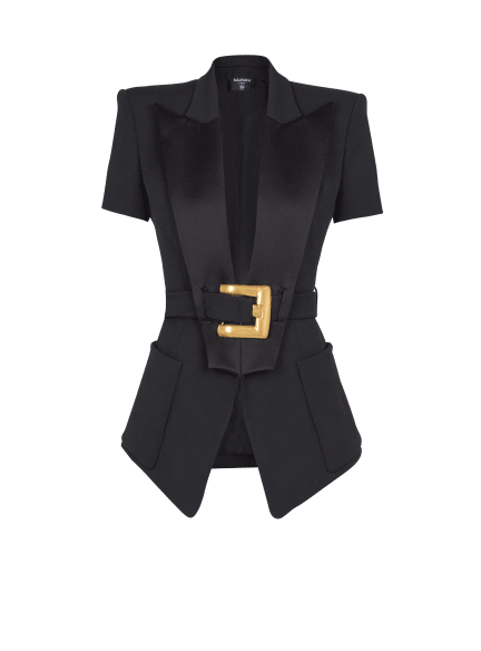 Grain de poudre jacket with belt detail