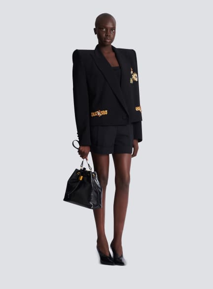 Cropped embroidered jacket