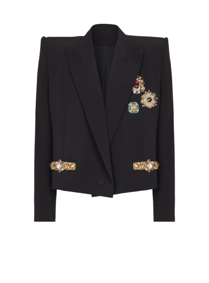 Cropped embroidered jacket