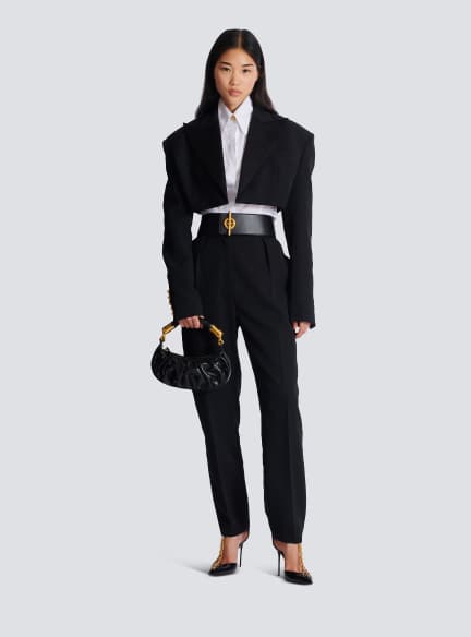 Cropped grain de poudre jacket