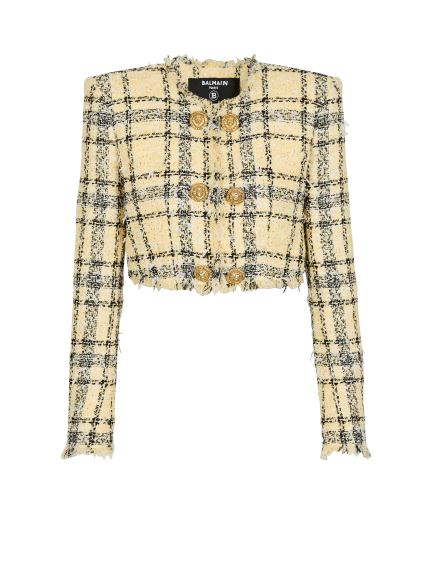 Cropped jacket in glitter tweed