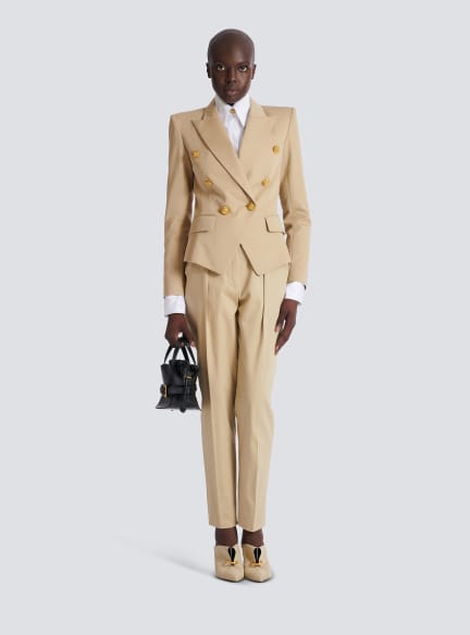 BALMAIN レザージャケット アイボリー 9号 キレイめ オシャレ 大人 BALMAIN レザージャケット アイボリー 9号 キレイめ オシャレ 大人