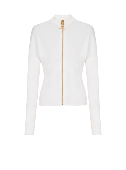 Zipped knit cardigan