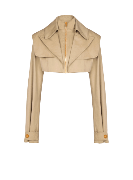 Cropped gabardine jacket