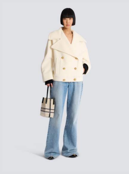 Wool 4-buttons pea coat