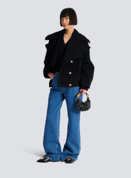 Wool 4-buttons pea coat