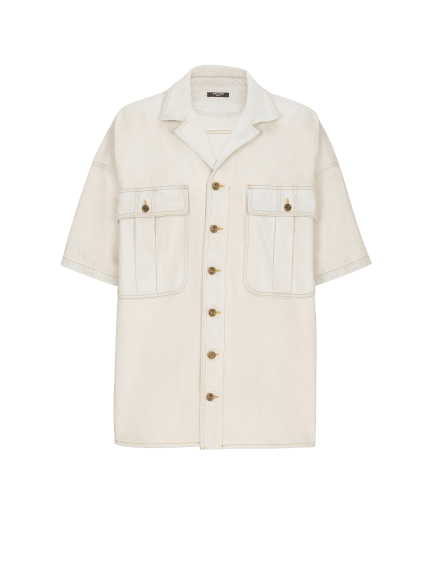 Faded denim overshirt