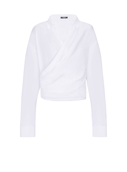 Drapiertes Hemd aus Baumwollpopeline