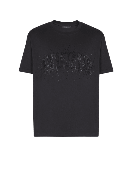 T-shirt with embroidered crystal spray effect