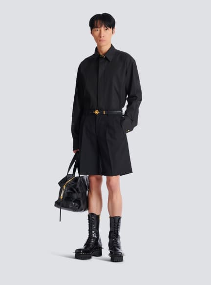 Asymmetric poplin shirt