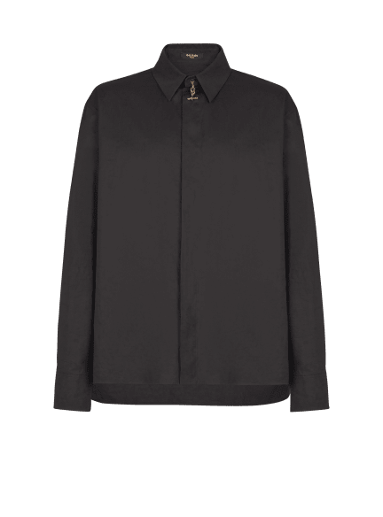 Asymmetric poplin shirt