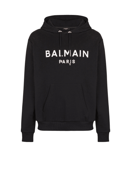 Printed cotton hoodie