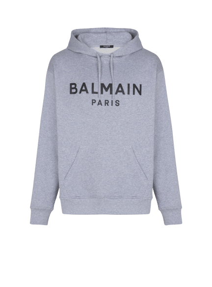 Printed cotton hoodie