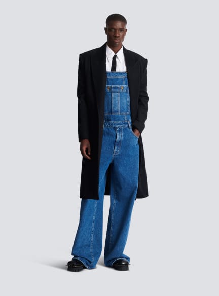Dark blue denim dungarees