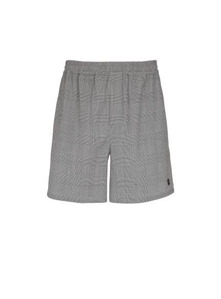 Relaxed shorts in Prince of Wales satin