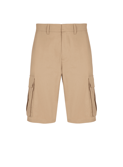 Cotton canvas cargo Bermuda shorts